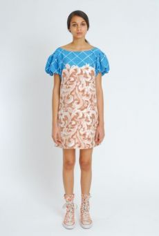 SS11 EMPERORS NEW CLOTHES CHOUX SLEEVE DRESS - BROWN - Other Image